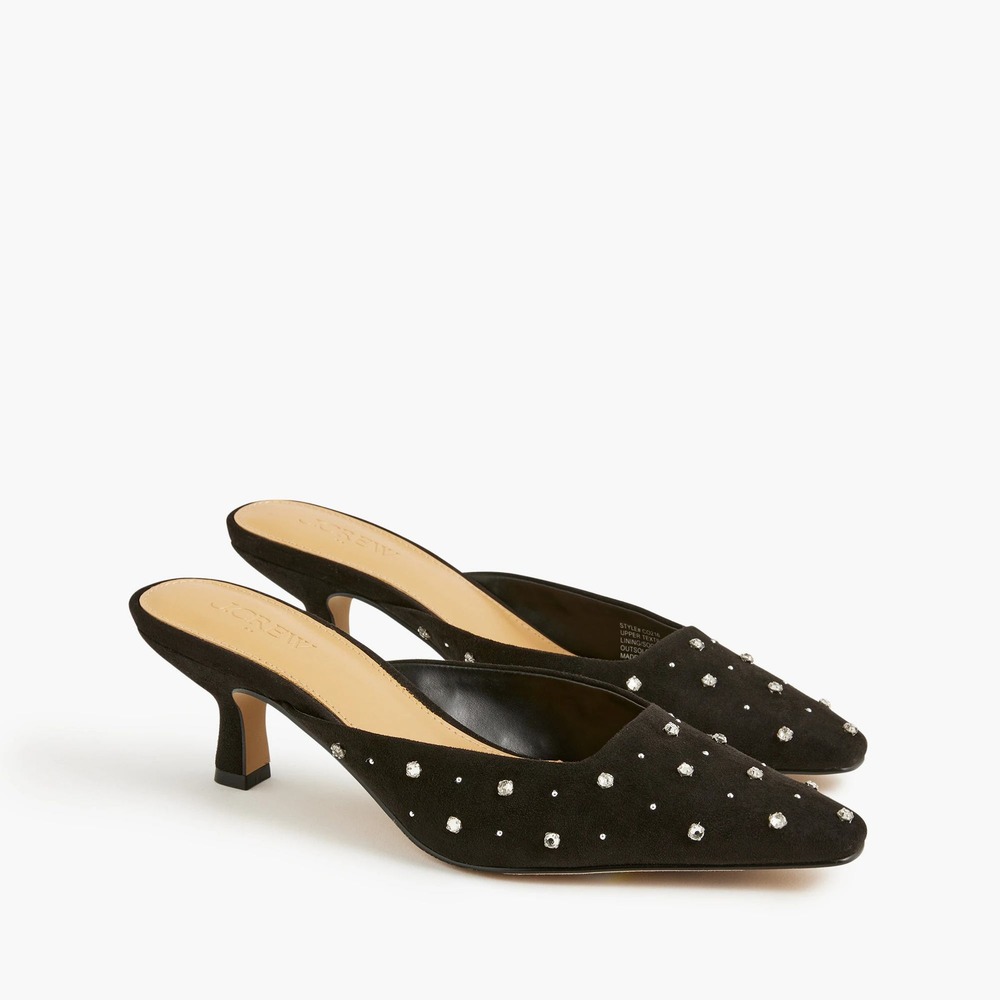 J.Crew Embellished-heel mules‎ Size 6